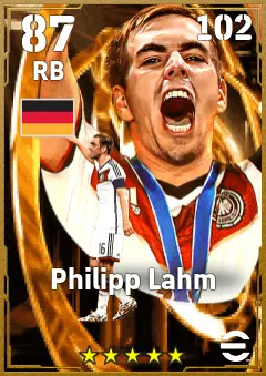 Philipp Lahm eFootball 2026 player card — 87 OVR RB