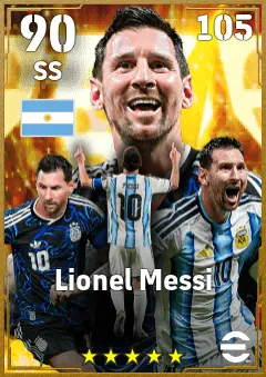 Lionel Messi eFootball 2026 player card, 90 OVR SS