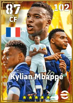 Kylian Mbappe eFootball 2026 player card, 87 OVR CF