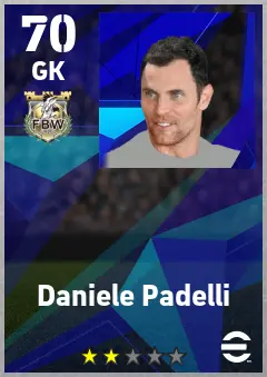 Daniele Padelli eFootball 2026 player card — 70 OVR GK