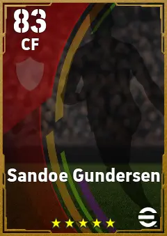 Sandoe Gundersen eFootball 2026 player card — 83 OVR CF