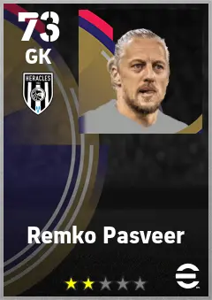 Remko Pasveer eFootball 2026 player card — 73 OVR GK