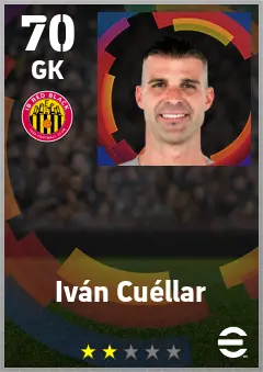 Ivan Cuellar eFootball 2026 player card — 70 OVR GK