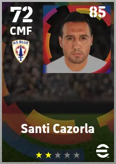 Santi Cazorla eFootball 2026 player card — 72 OVR CMF