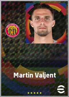 Martin Valjent eFootball 2026 player card, 74 OVR CB