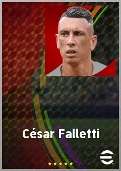 César Falletti eFootball 2026 player card, 70 OVR AMF