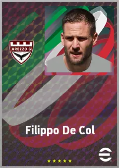 Filippo De Col eFootball 2026 player card, 70 OVR RB