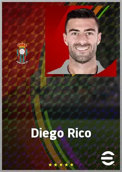 Diego Rico eFootball 2026 player card, 75 OVR LB