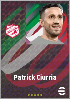 Patrick Ciurria eFootball 2026 player card, 72 OVR RMF