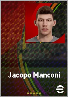 Jacopo Manconi eFootball 2026 player card, 70 OVR SS