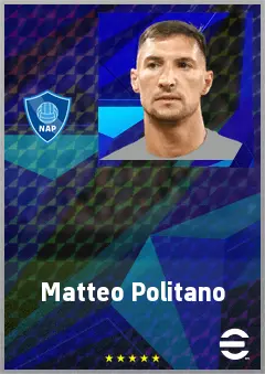 Matteo Politano eFootball 2026 player card, 78 OVR RWF