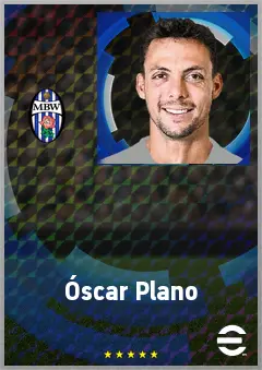 Óscar Plano eFootball 2026 player card, 67 OVR RWF