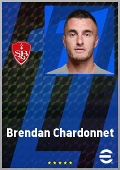 Brendan Chardonnet eFootball 2026 player card, 74 OVR CB
