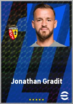 Jonathan Gradit eFootball 2026 player card, 75 OVR CB
