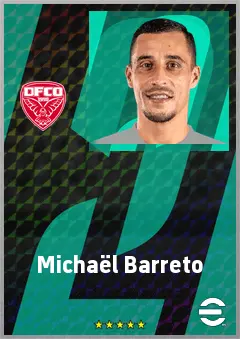 Michaël Barreto eFootball 2026 player card, 68 OVR AMF