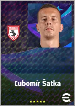 Ľubomír Šatka eFootball 2026 player card, 72 OVR CB