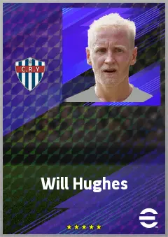 Will Hughes eFootball 2026 player card, 75 OVR CMF