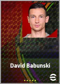 David Babunski eFootball 2026 player card, 70 OVR CMF