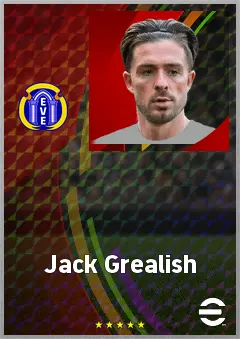 Jack Grealish eFootball 2026 player card, 77 OVR LWF