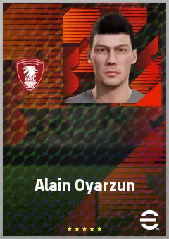 Alain Oyarzun eFootball 2026 player card, 70 OVR LWF