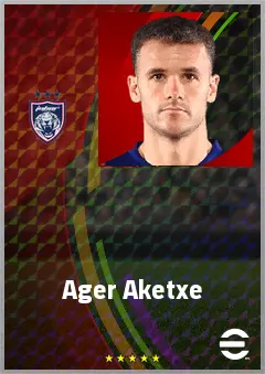 Ager Aketxe eFootball 2026 player card, 72 OVR RWF