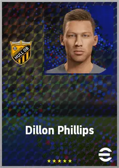 Dillon Phillips eFootball 2026 player card, 70 OVR GK