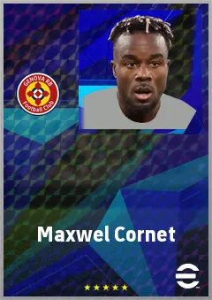 Maxwel Cornet eFootball 2026 player card, 72 OVR LMF