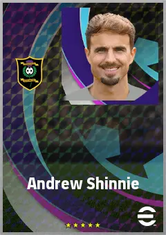 Andrew Shinnie eFootball 2026 player card, 68 OVR AMF