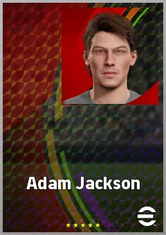 Adam Jackson eFootball 2026 player card, 68 OVR CB