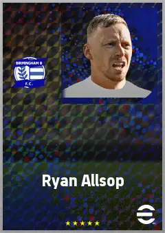 Ryan Allsop eFootball 2026 player card, 71 OVR GK