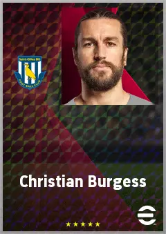 Christian Burgess eFootball 2026 player card, 75 OVR CB
