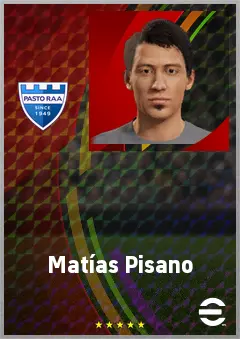 Matías Pisano eFootball 2026 player card, 70 OVR RWF