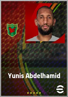 Yunis Abdelhamid eFootball 2026 player card, 70 OVR CB