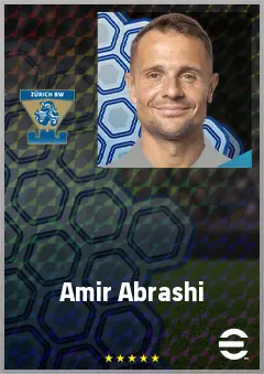 Amir Abrashi eFootball 2026 player card, 68 OVR DMF