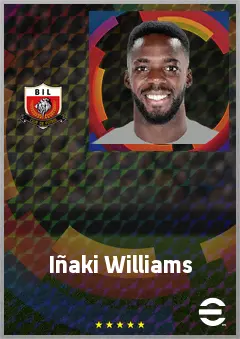 Iñaki Williams eFootball 2026 player card, 78 OVR RWF
