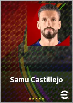 Samu Castillejo eFootball 2026 player card, 71 OVR RWF