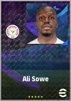 Ali Sowe eFootball 2026 player card, 72 OVR CF
