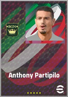 Anthony Partipilo eFootball 2026 player card, 70 OVR RWF