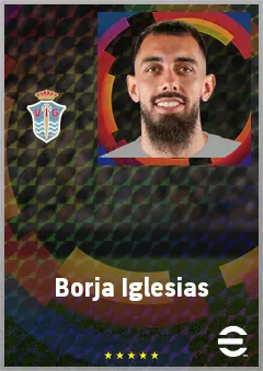 Borja Iglesias eFootball 2026 player card, 77 OVR CF