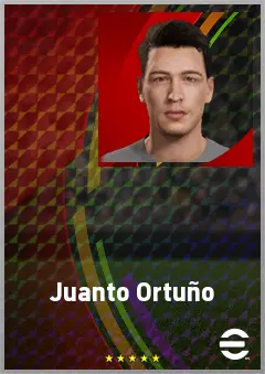 Juanto Ortuño eFootball 2026 player card, 71 OVR CF