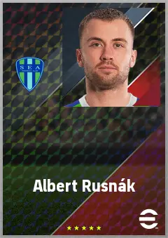 Albert Rusnák eFootball 2026 player card, 74 OVR AMF