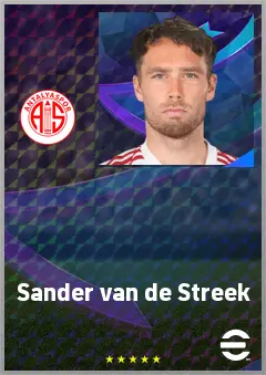 Sander van de Streek eFootball 2026 player card, 71 OVR AMF