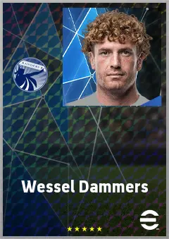 Wessel Dammers eFootball 2026 player card, 70 OVR CB