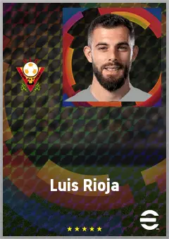 Luis Rioja eFootball 2026 player card, 74 OVR LMF