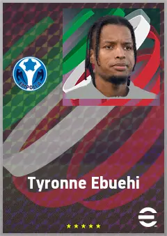 Tyronne Ebuehi eFootball 2026 player card, 72 OVR RB