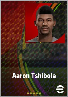 Aaron Tshibola eFootball 2026 player card, 67 OVR CMF
