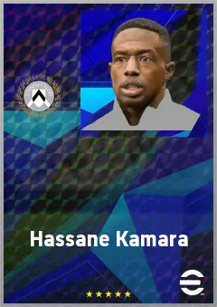 Hassane Kamara eFootball 2026 player card, 74 OVR LB