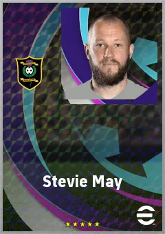 Stevie May eFootball 2026 player card, 68 OVR CF