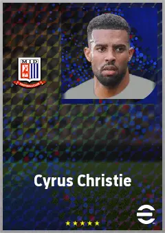 Cyrus Christie eFootball 2026 player card, 66 OVR RB