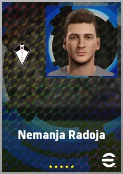 Nemanja Radoja eFootball 2026 player card, 71 OVR DMF
